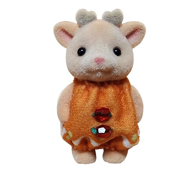 calico critters Other - Calico Critters Baby Reindeer Baker Figure MISSING HAT EXCELLENT CONDITION